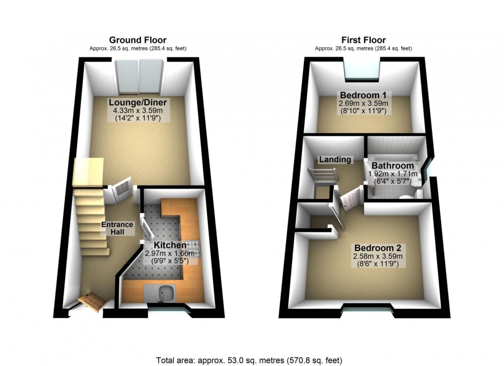 Floorplan for Sandringham Close, Wellingborough, NN8