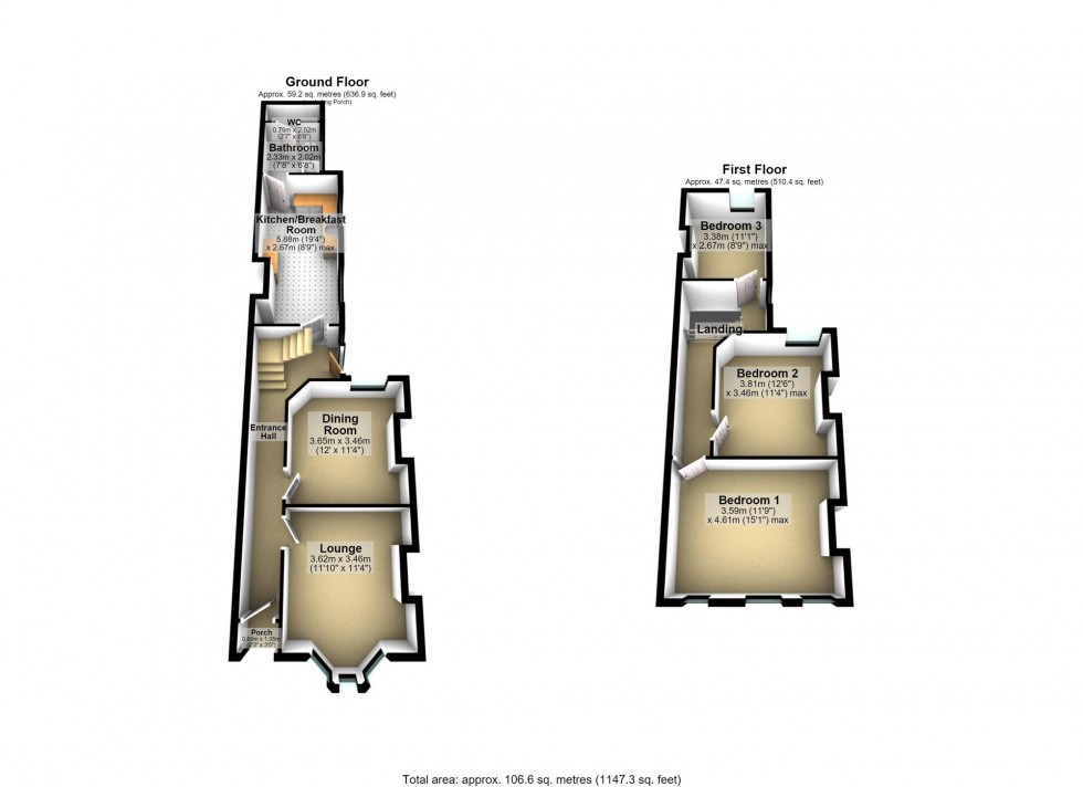 Floorplan for St. Barnabas Street, Wellingborough, NN8