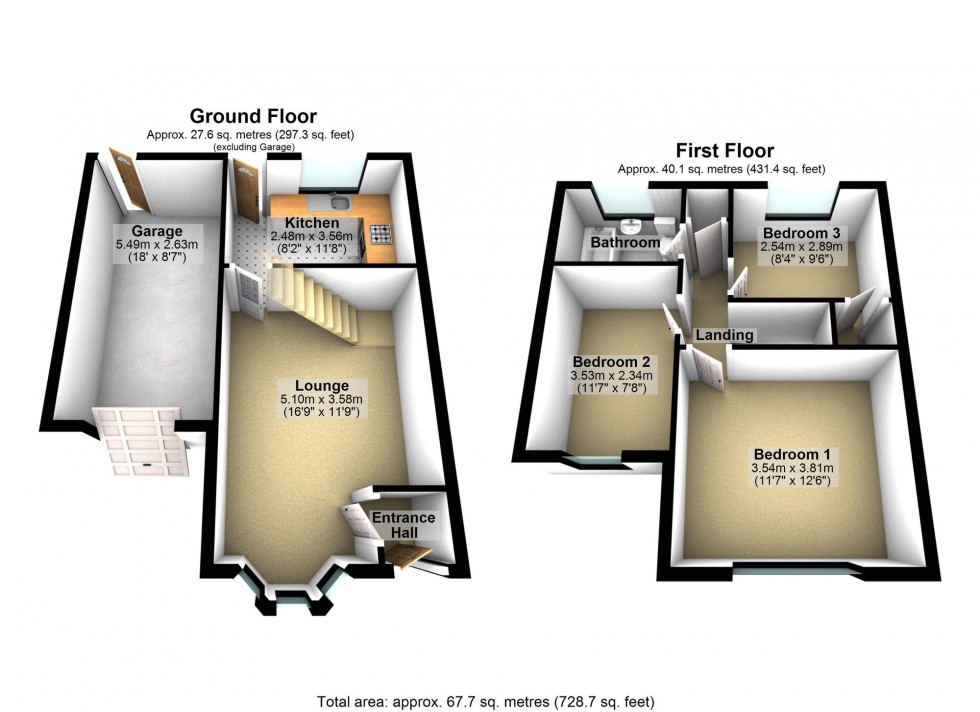 Floorplan for Bourton Way, Wellingborough, NN8
