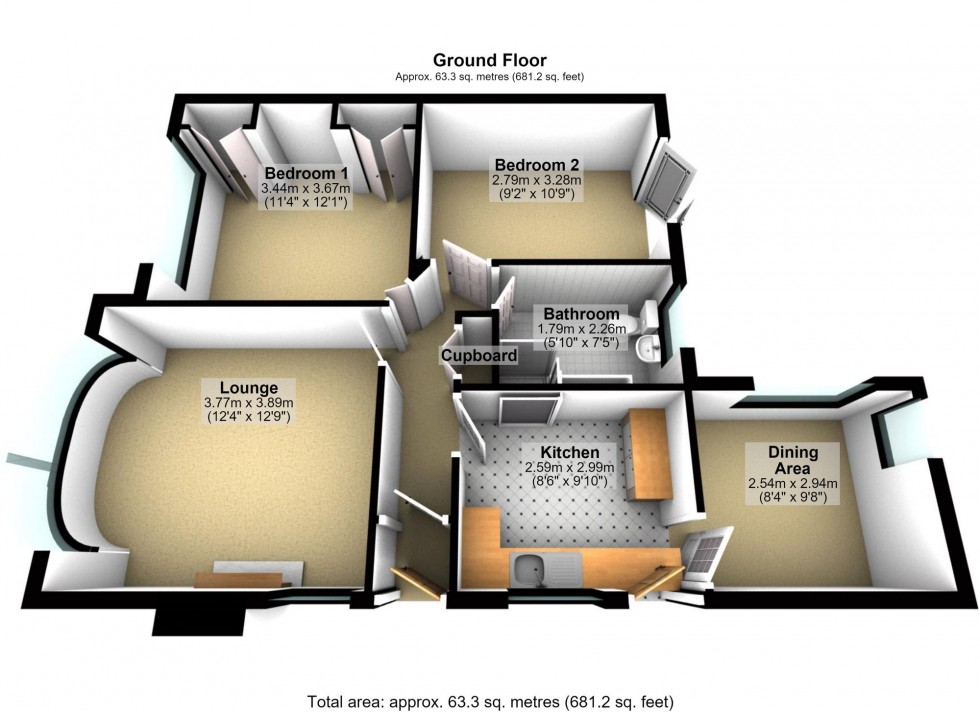 Floorplan for The Pyghtle, Wellingborough, NN8