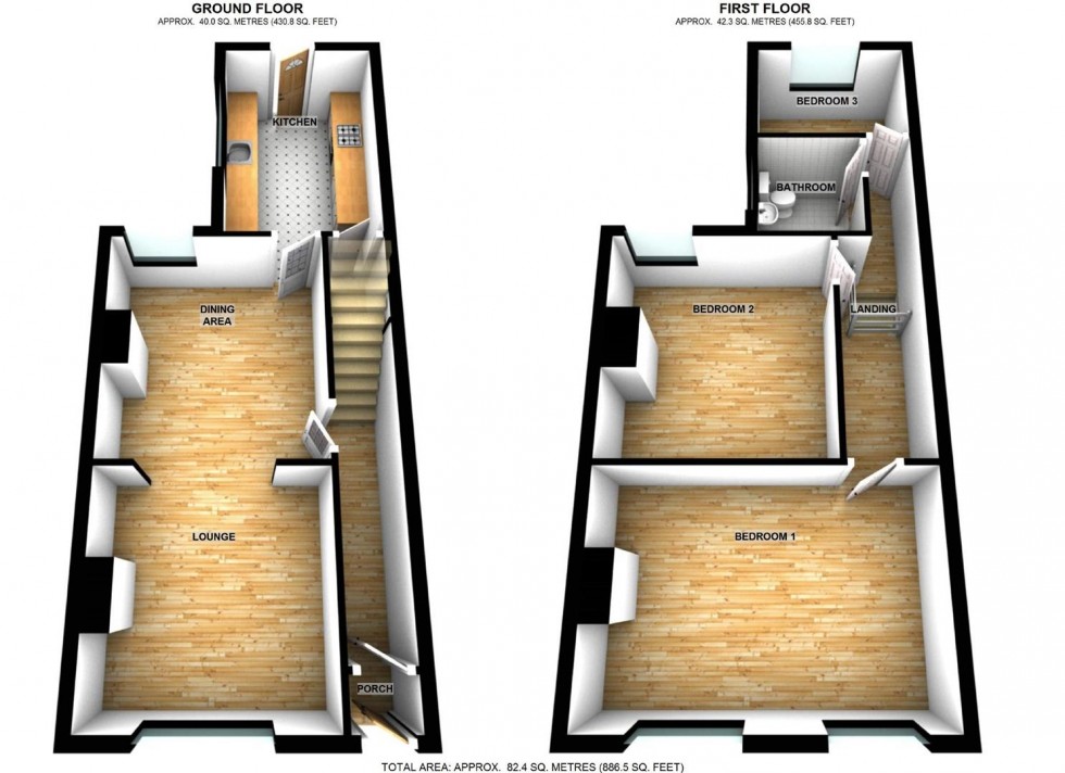 Floorplan for Lister Road, Wellingborough