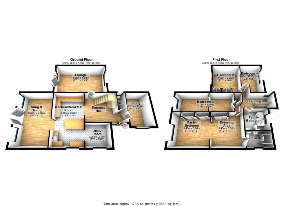 Floorplan for The Downs, Wellingborough