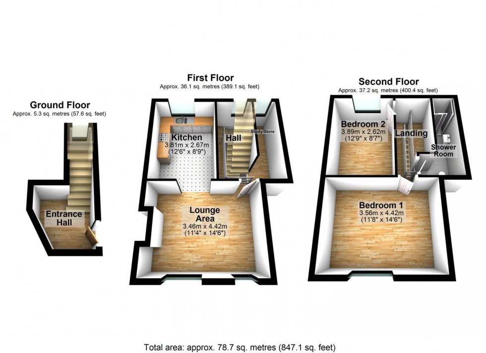 Floorplan for 1a Knox Road, Wellingborough