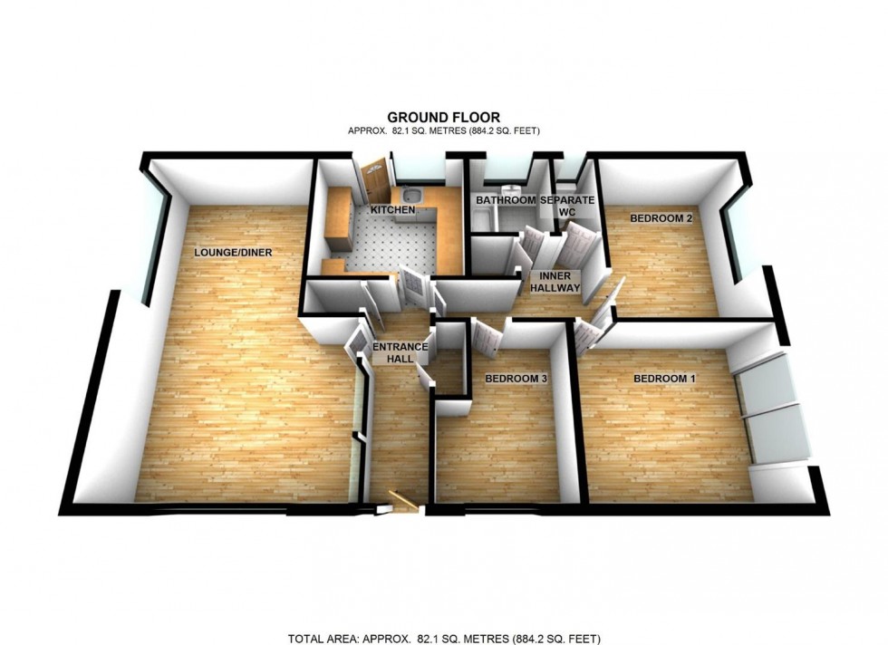 Floorplan for Fallowfield, Redhill Grange, Wellingborough