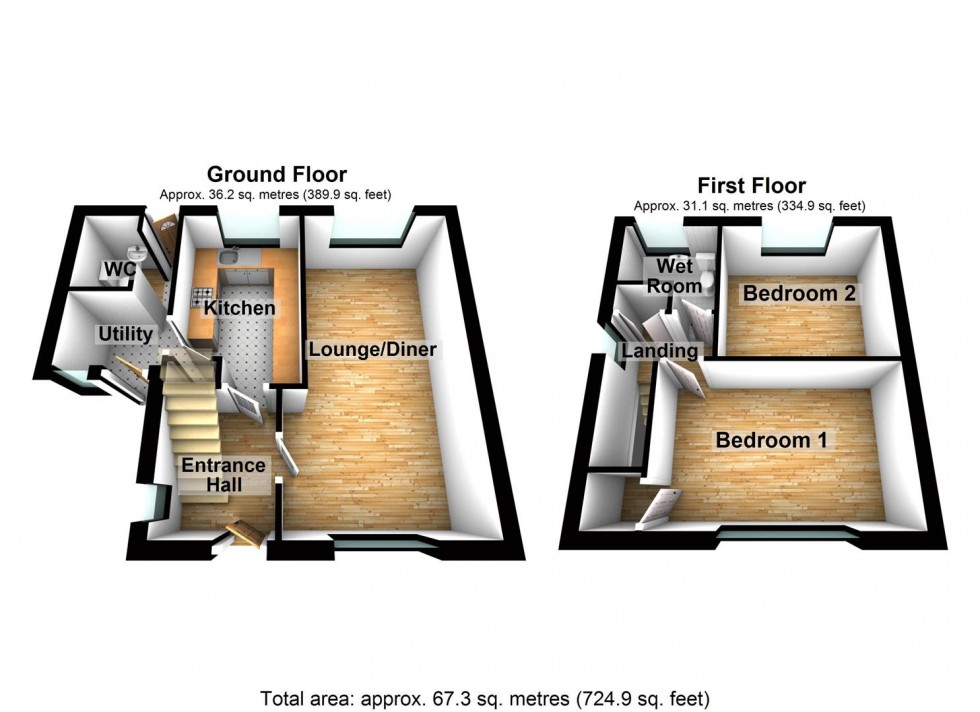 Floorplan for Queensway, Wellingborough