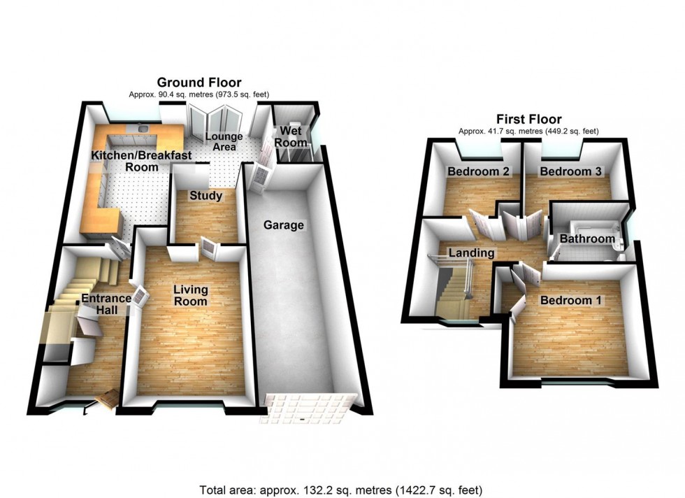 Floorplan for Hookhams Path, Wollaston, Wellingborough