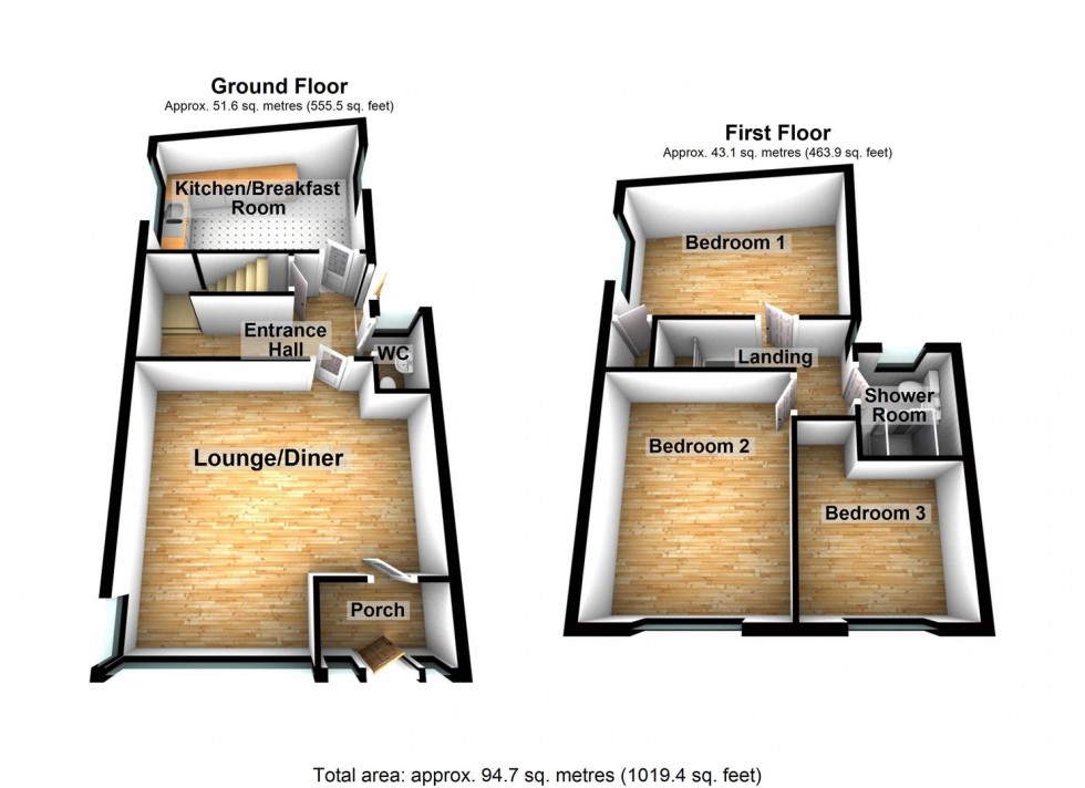 Floorplan for Board Street, Irthlingborough, Wellingborough