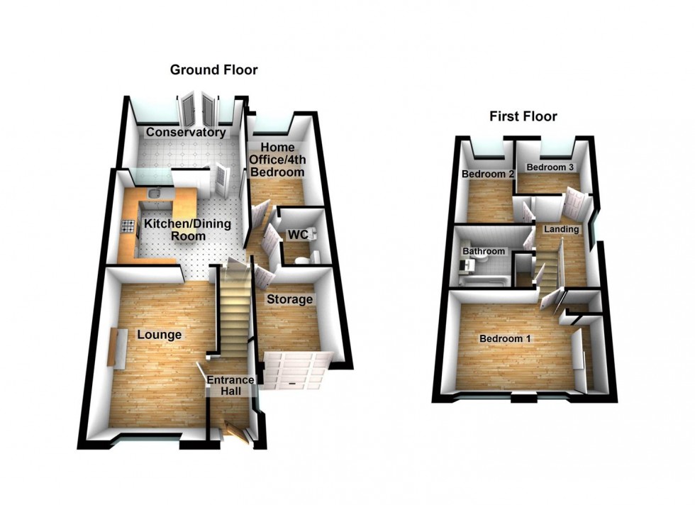 Floorplan for Windermere Drive, Wellingborough