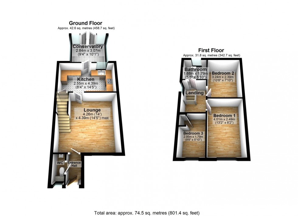 Floorplan for Reynolds Close, Wellingborough