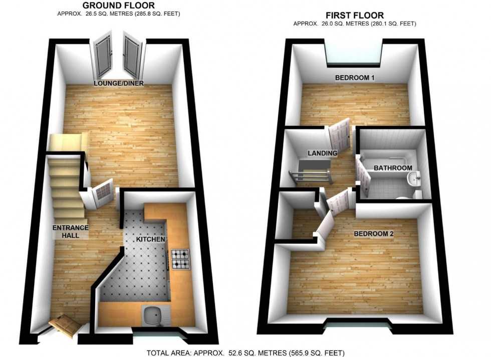 Floorplan for Sandringham Close, Wellingborough