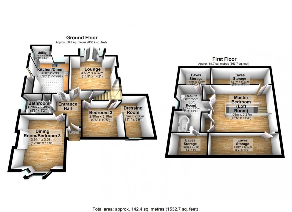 Floorplan for Nest Lane, Wellingborough