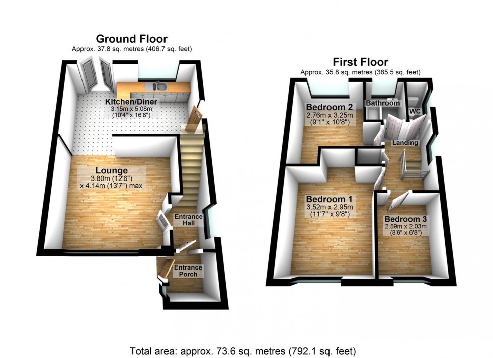 Floorplan for Mallows Drive, Raunds, Wellingborough