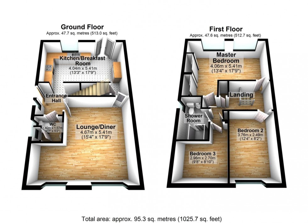 Floorplan for Roche Way, Wellingborough