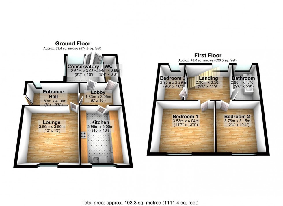 Floorplan for Chamberlain Avenue, Wellingborough