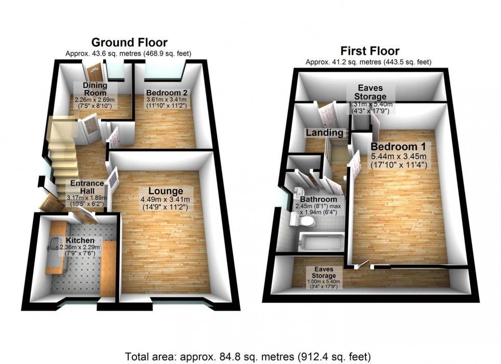 Floorplan for Stanwell Way, Wellingborough