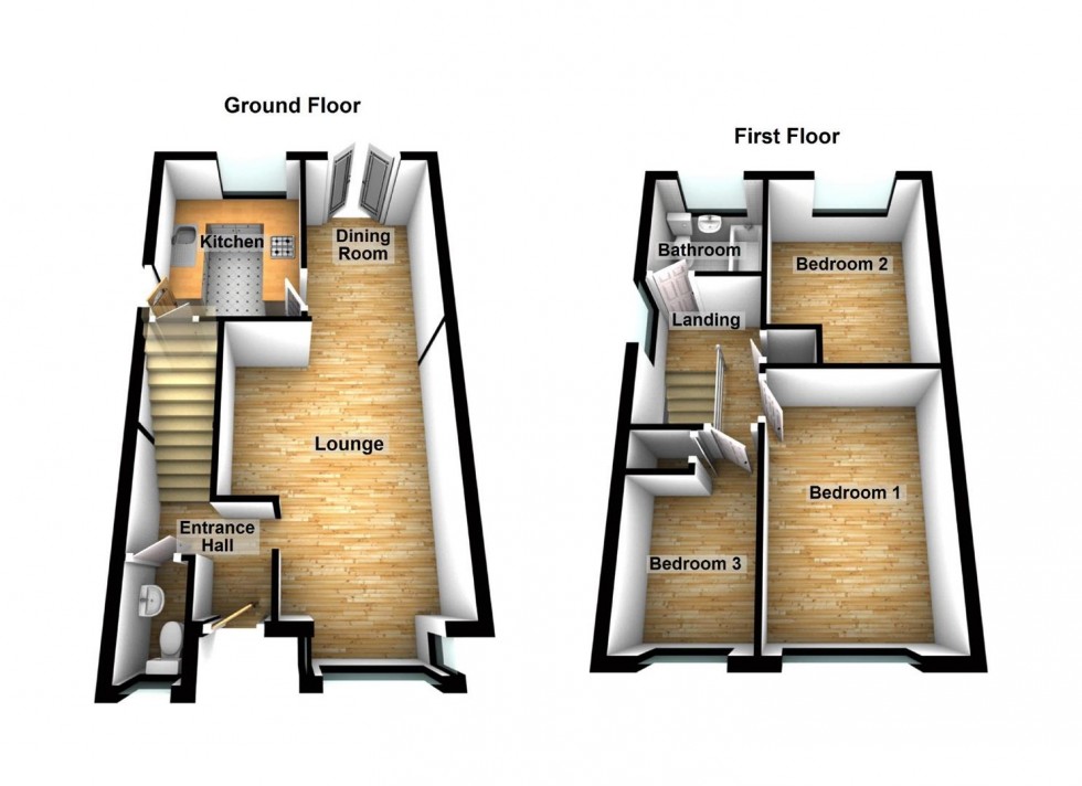 Floorplan for Windermere Drive, Wellingborough