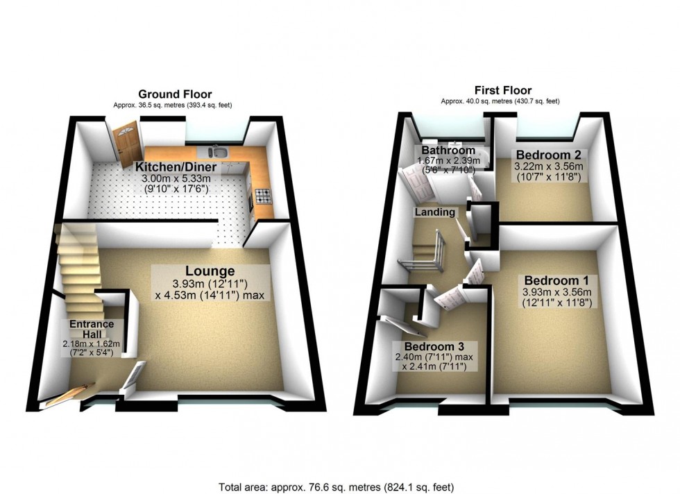 Floorplan for Masefield Close, Wellingborough