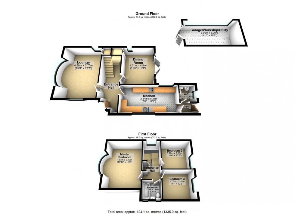 Floorplan for Nest Lane, Wellingborough