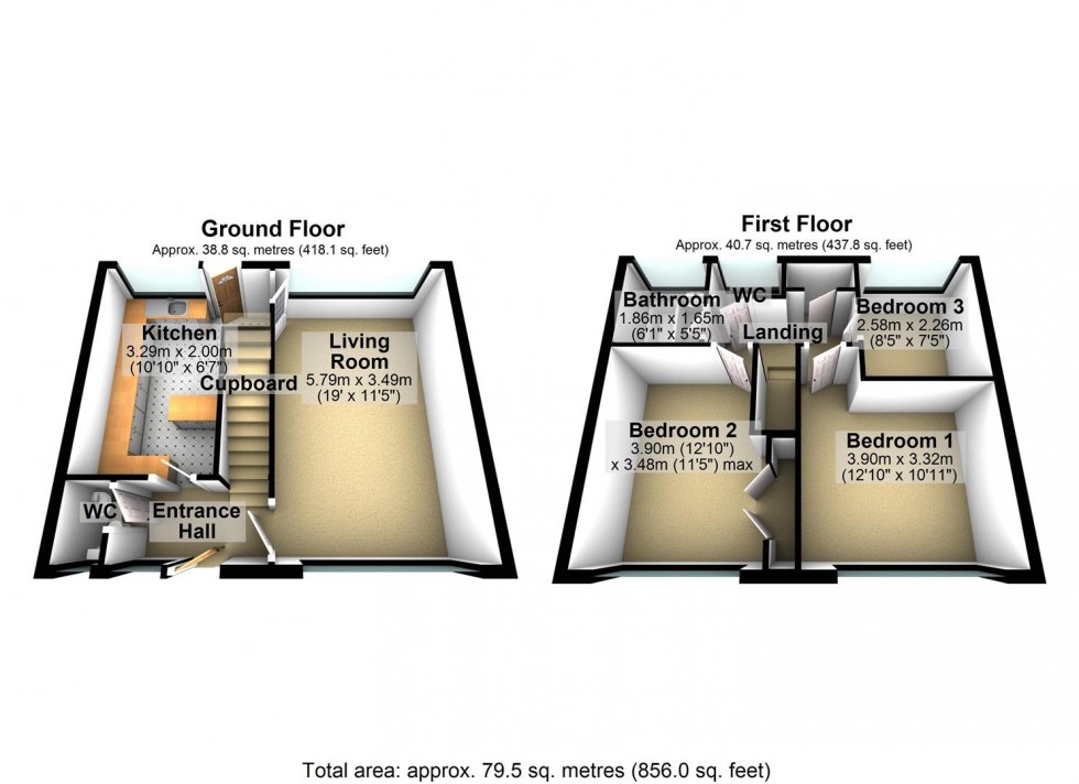 Floorplan for Queensway, Wellingborough