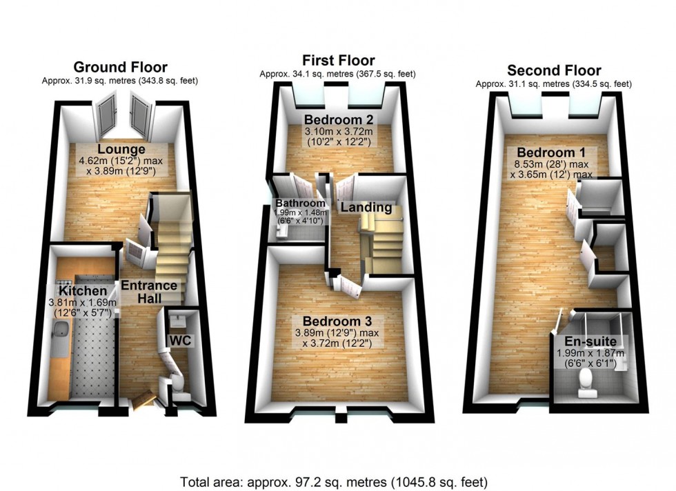 Floorplan for Glenvale Drive, Wellingborough