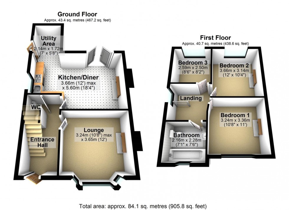 Floorplan for Abbey Road, Wellingborough