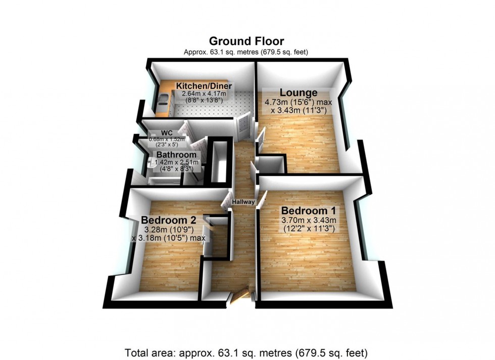 Floorplan for Lea Way, Wellingborough
