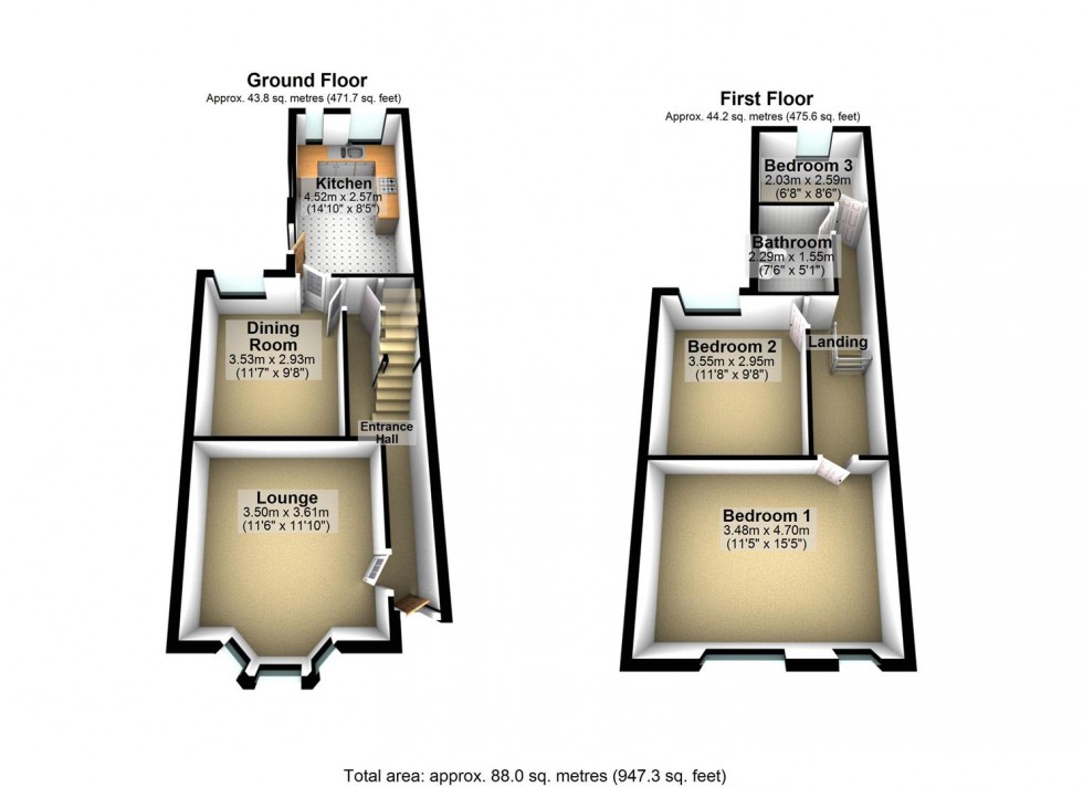 Floorplan for Stanley Road, Wellingborough