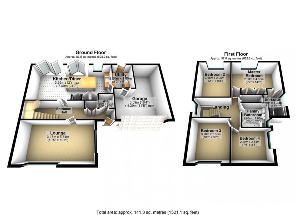 Floorplan for Sandy Close, Wellingborough