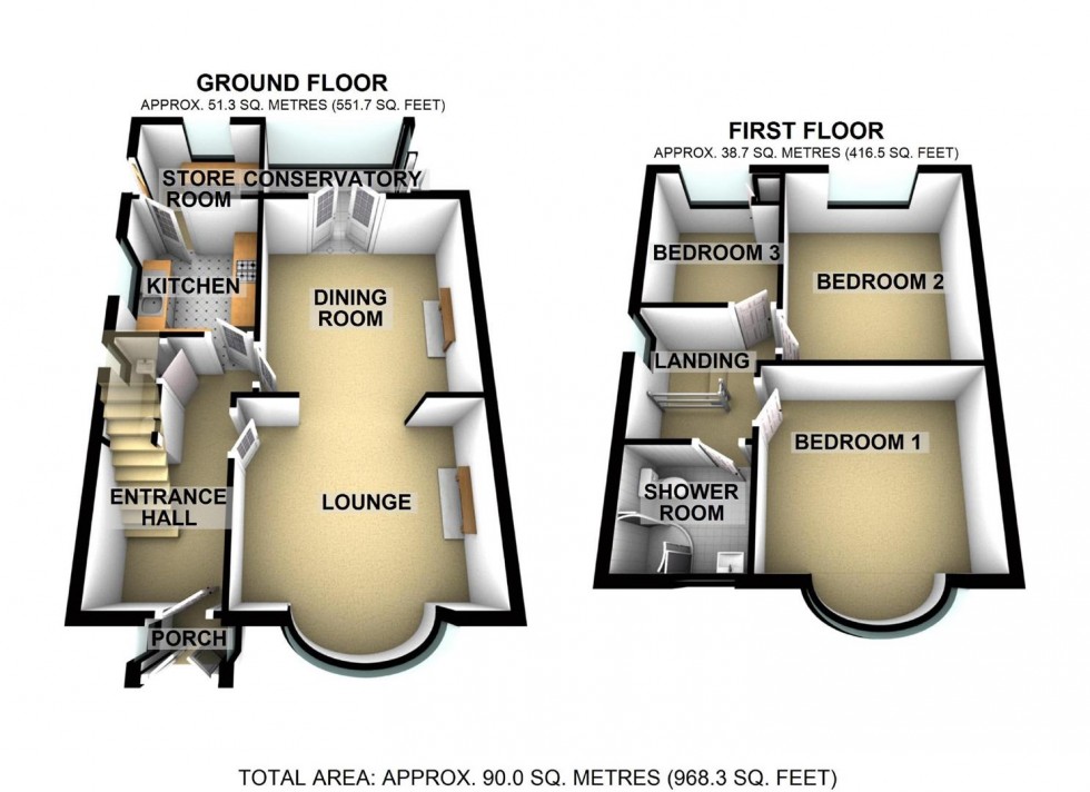 Floorplan for Hillside Road, Wellingborough