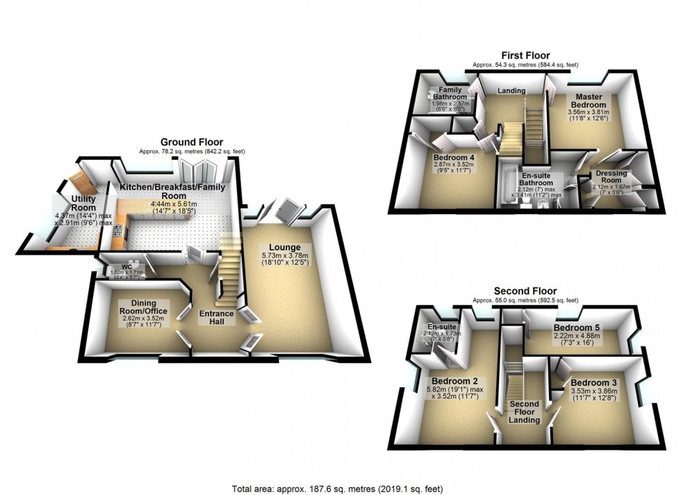Floorplan for Coniston Close, Higham Ferrers