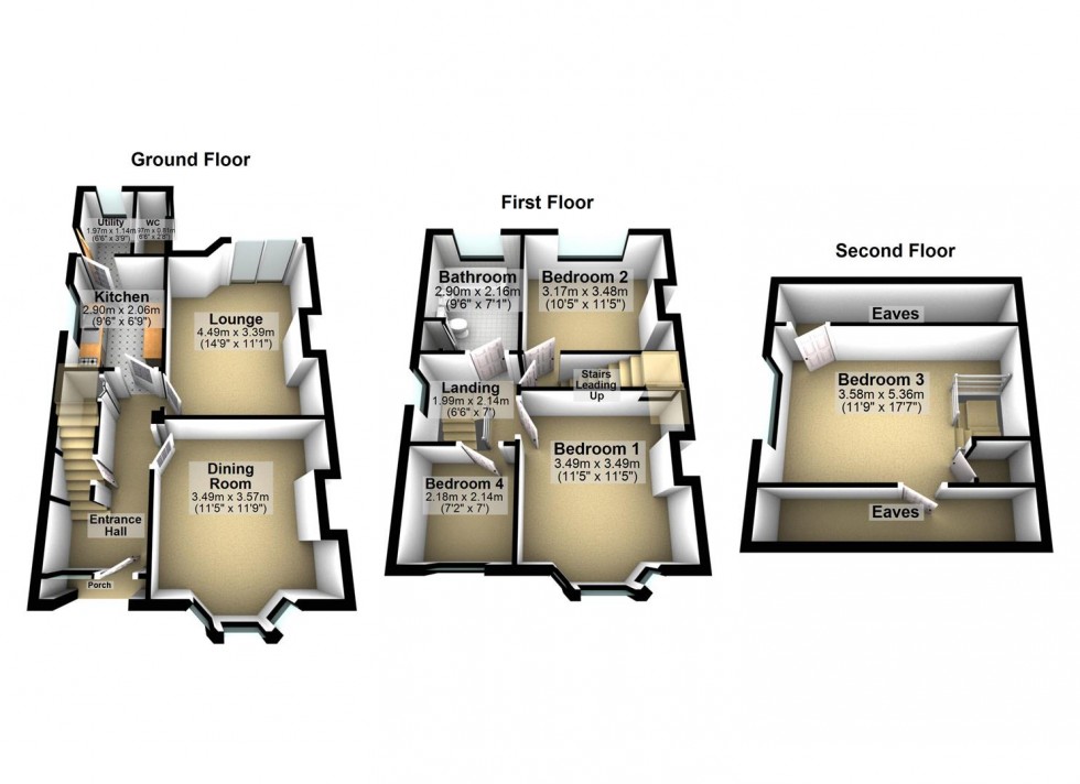 Floorplan for Eastfield Road., Wellingborough