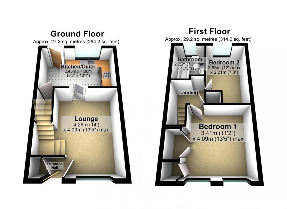 Floorplan for Swale Drive, Wellingborough