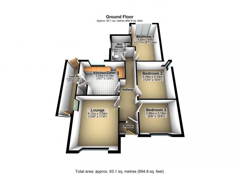 Floorplan for Pendered Road, Wellingborough