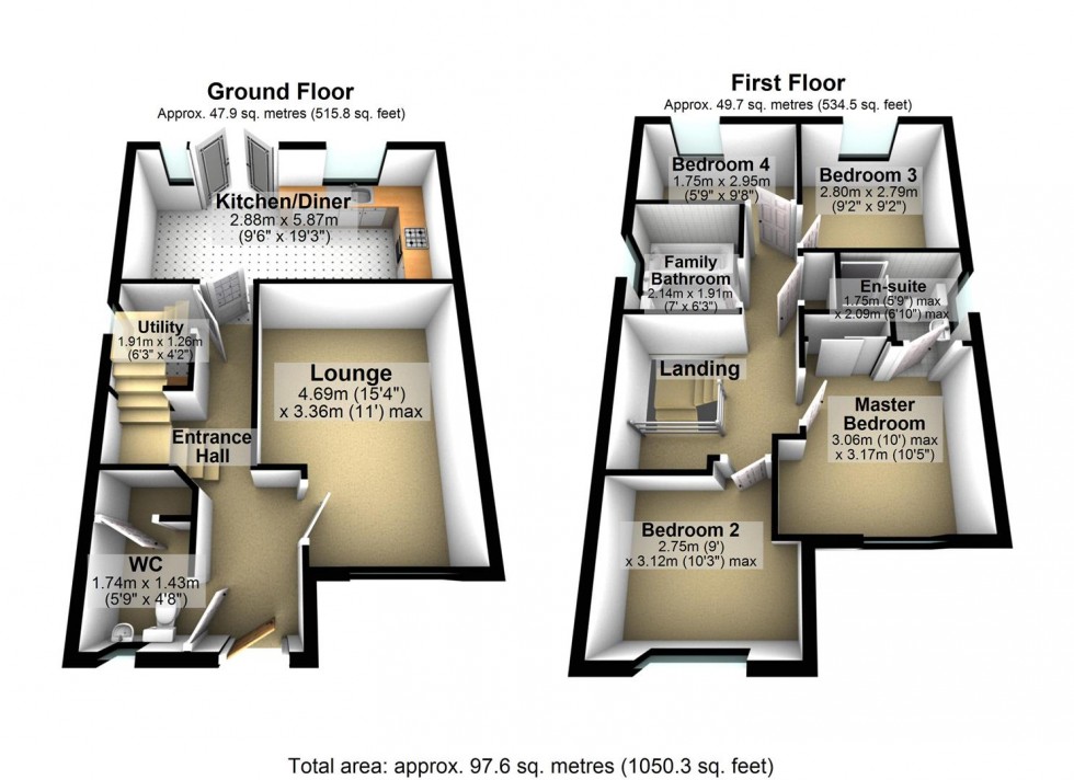 Floorplan for Prospero Drive, Wellingborough