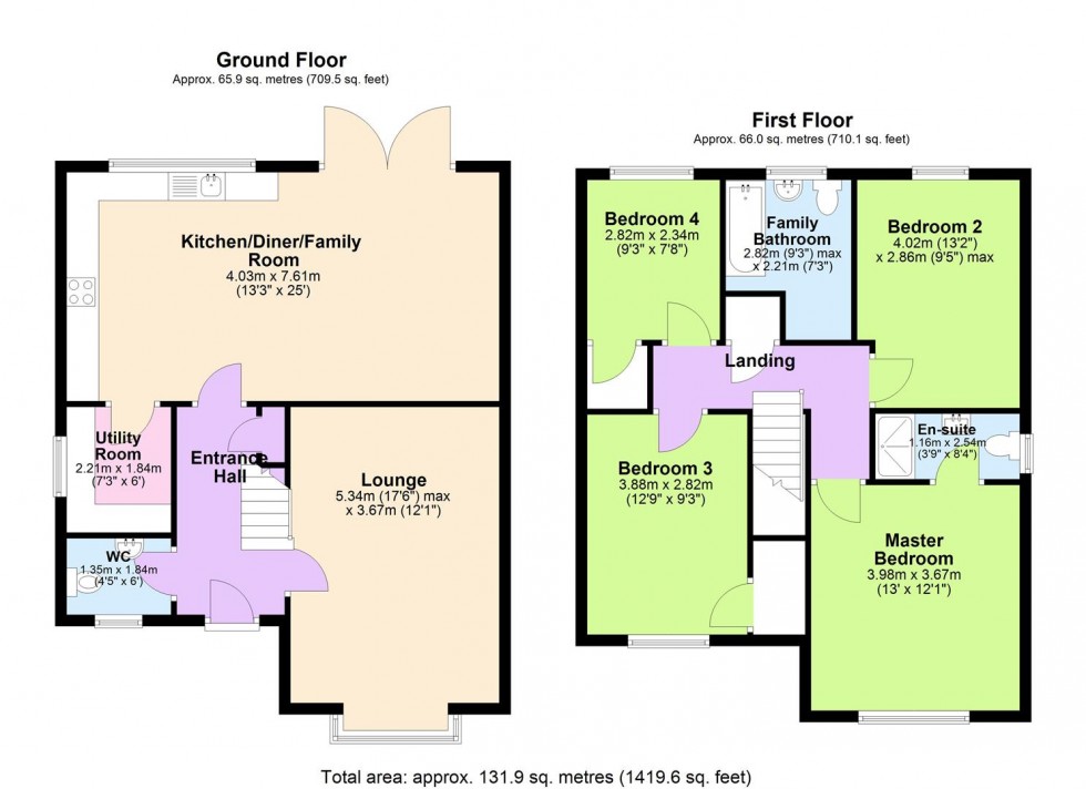 Floorplan for Coles Close, Little Harrowden, Wellingborough
