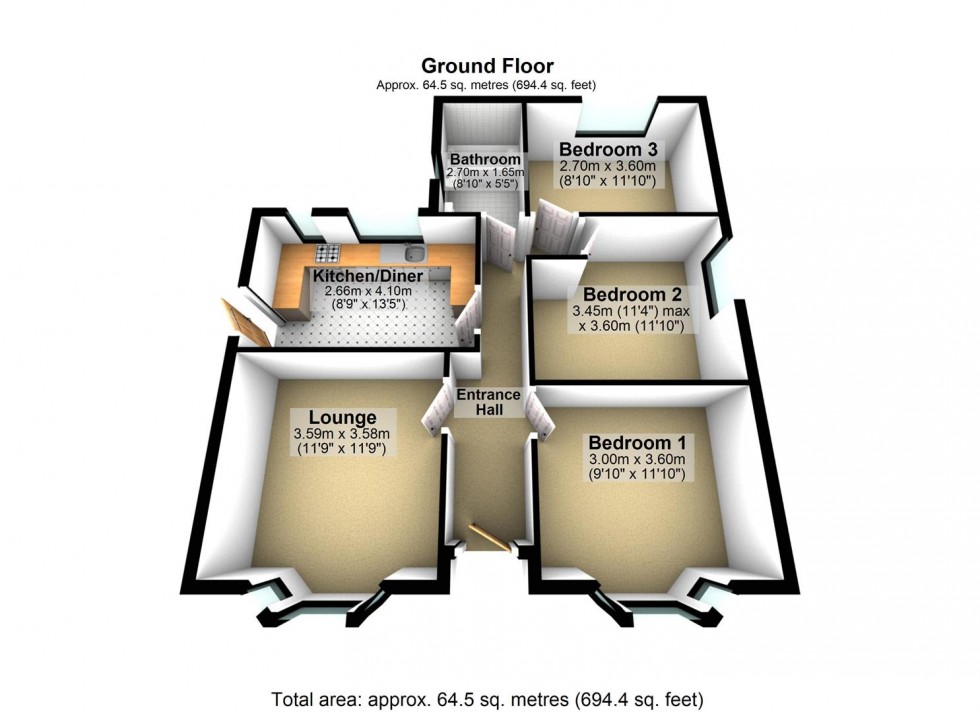 Floorplan for Melton Road North, Wellingborough