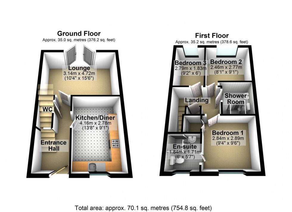 Floorplan for Chapman Road, Wellingborough