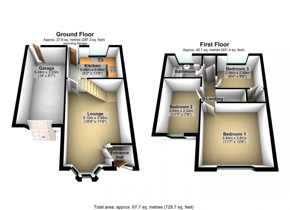 Floorplan for Bourton Way, Wellingborough