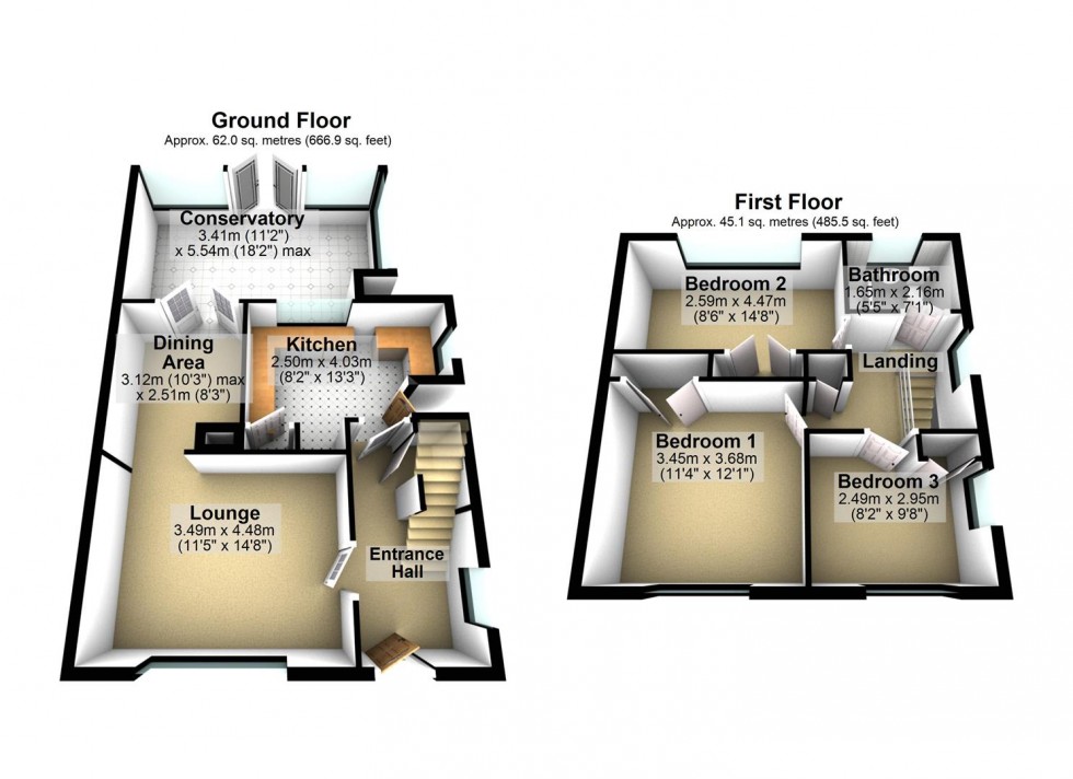 Floorplan for Fenners Close, Rushden