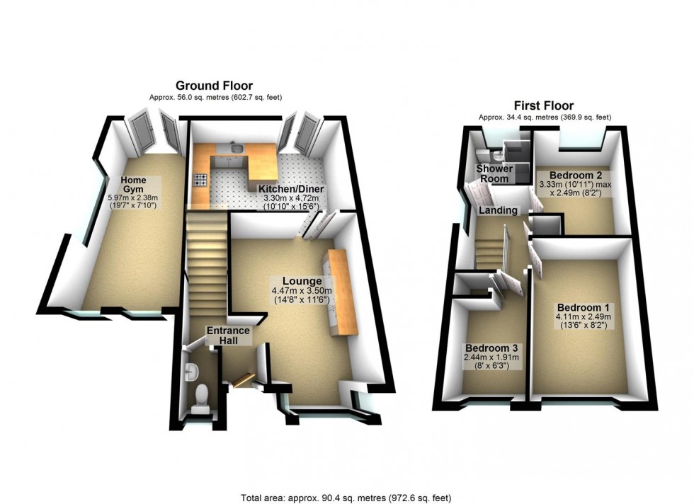 Floorplan for Windermere Drive, Wellingborough