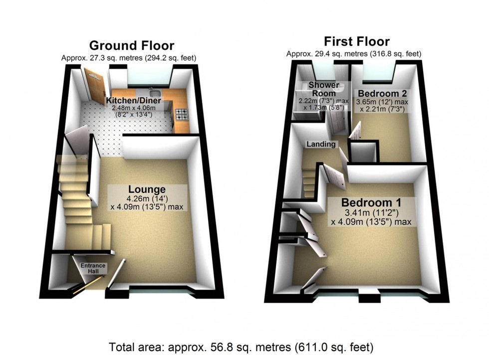 Floorplan for Swale Drive, Wellingborough