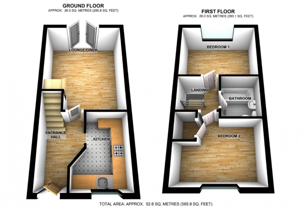 Floorplan for Sandringham Close, Wellingborough, NN8