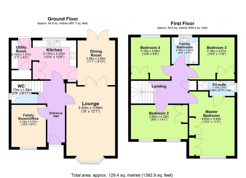 Floorplan for Bourton Way, Wellingborough, NN8