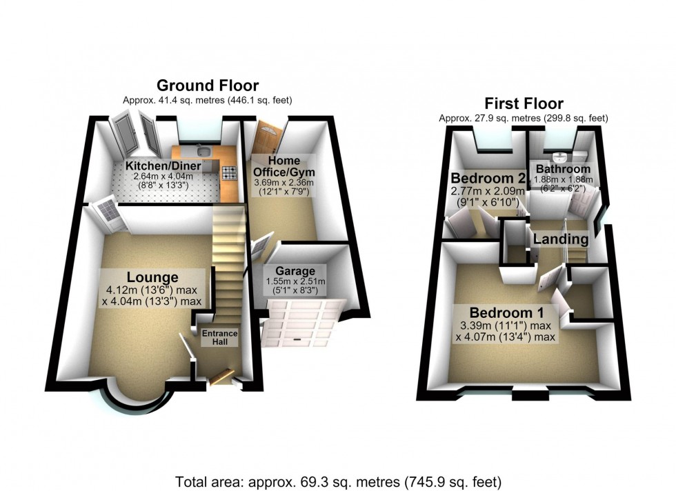 Floorplan for Medway Drive, Wellingborough, NN8