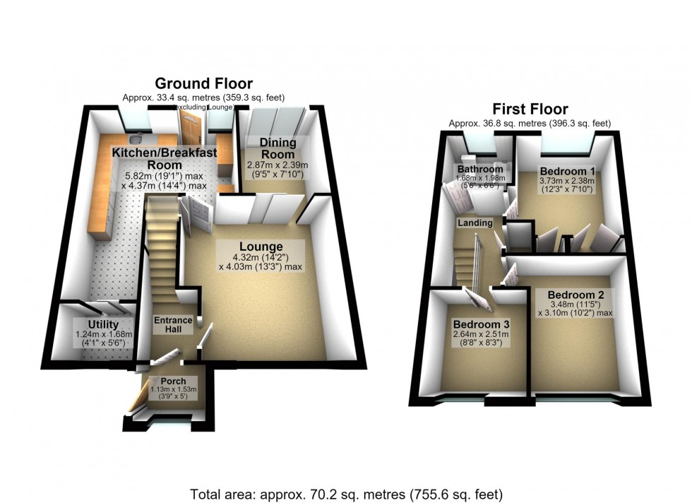 Floorplan for Blaydon Walk, Wellingborough, NN8