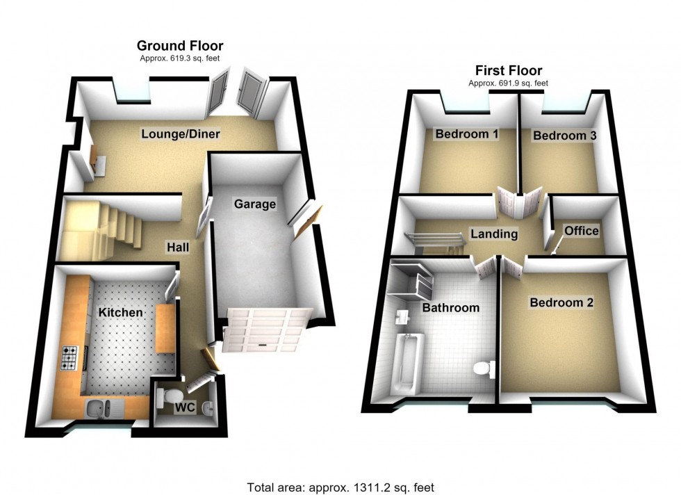 Floorplan for College Street, Wellingborough, NN8