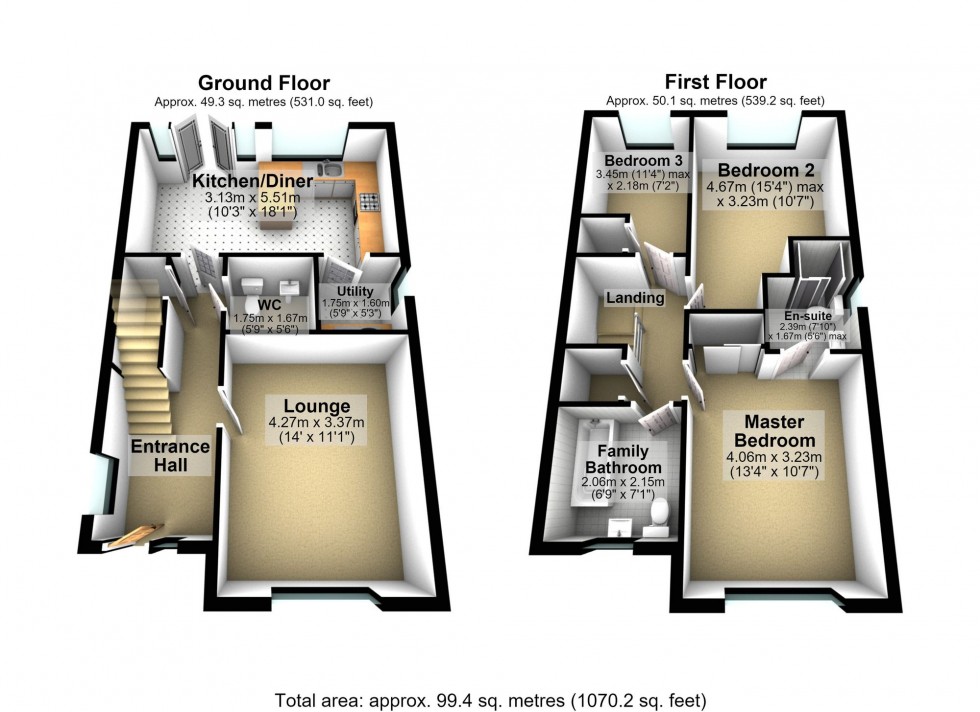 Floorplan for Mandarin Close, Wellingborough, NN8