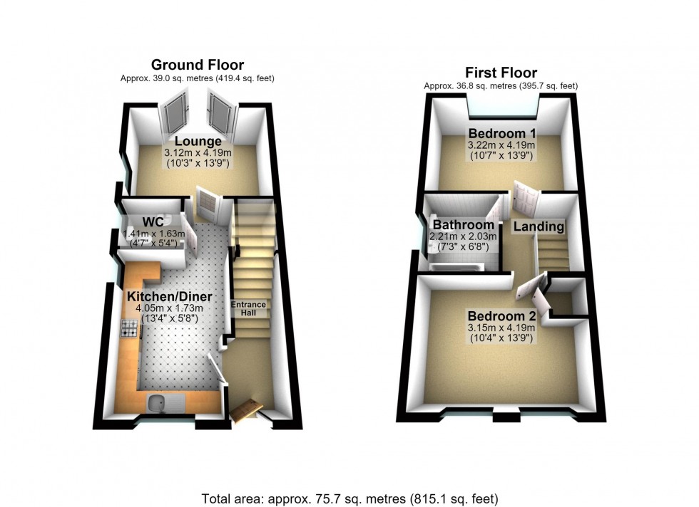 Floorplan for Wright Street, Irthlingborough, NN9