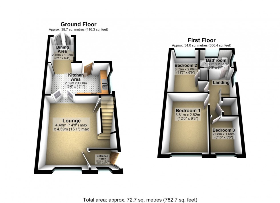 Floorplan for Torrington Crescent, Wellingborough, NN8