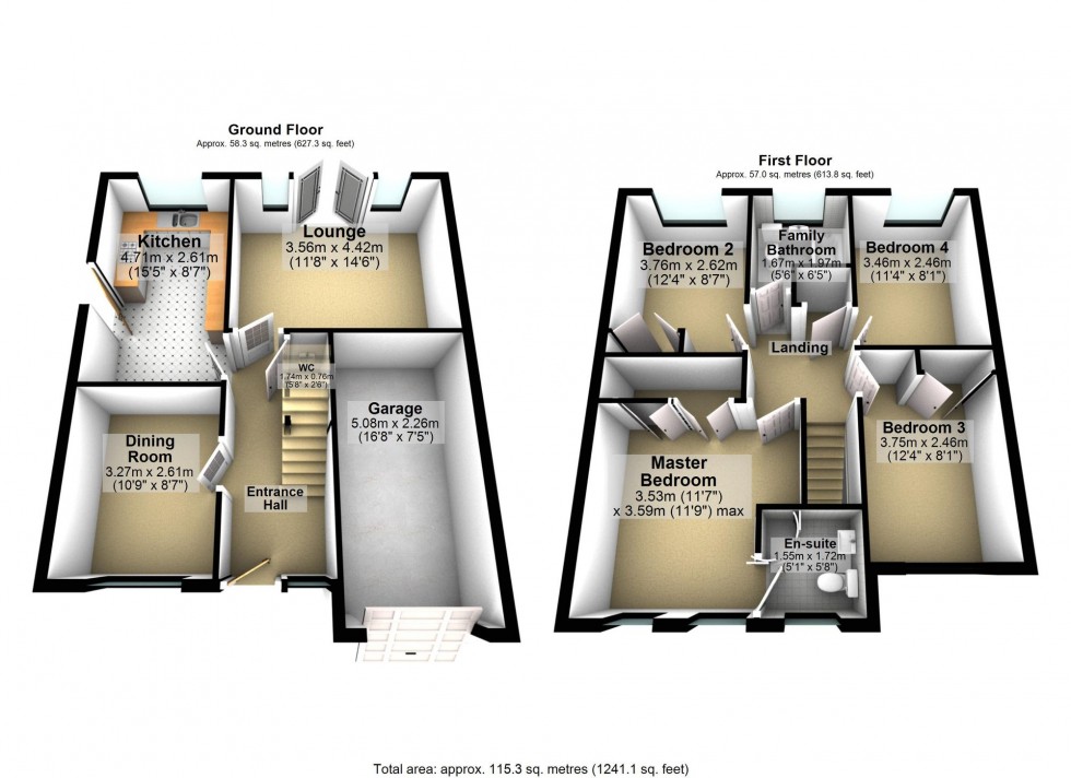 Floorplan for Evesham Close, Wellingborough, NN8